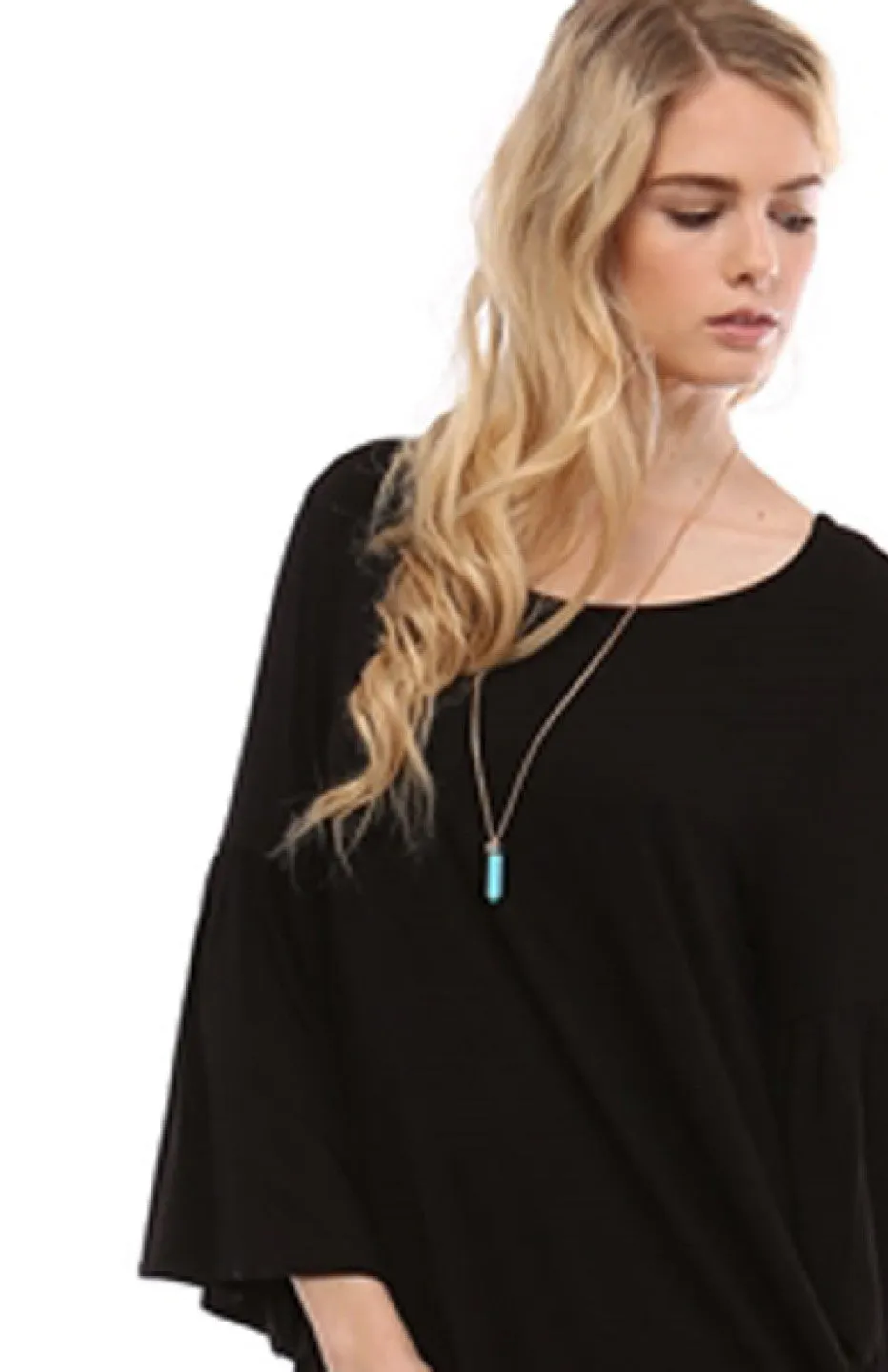 3/4 Bell Sleeve Oversize Tunic Dress