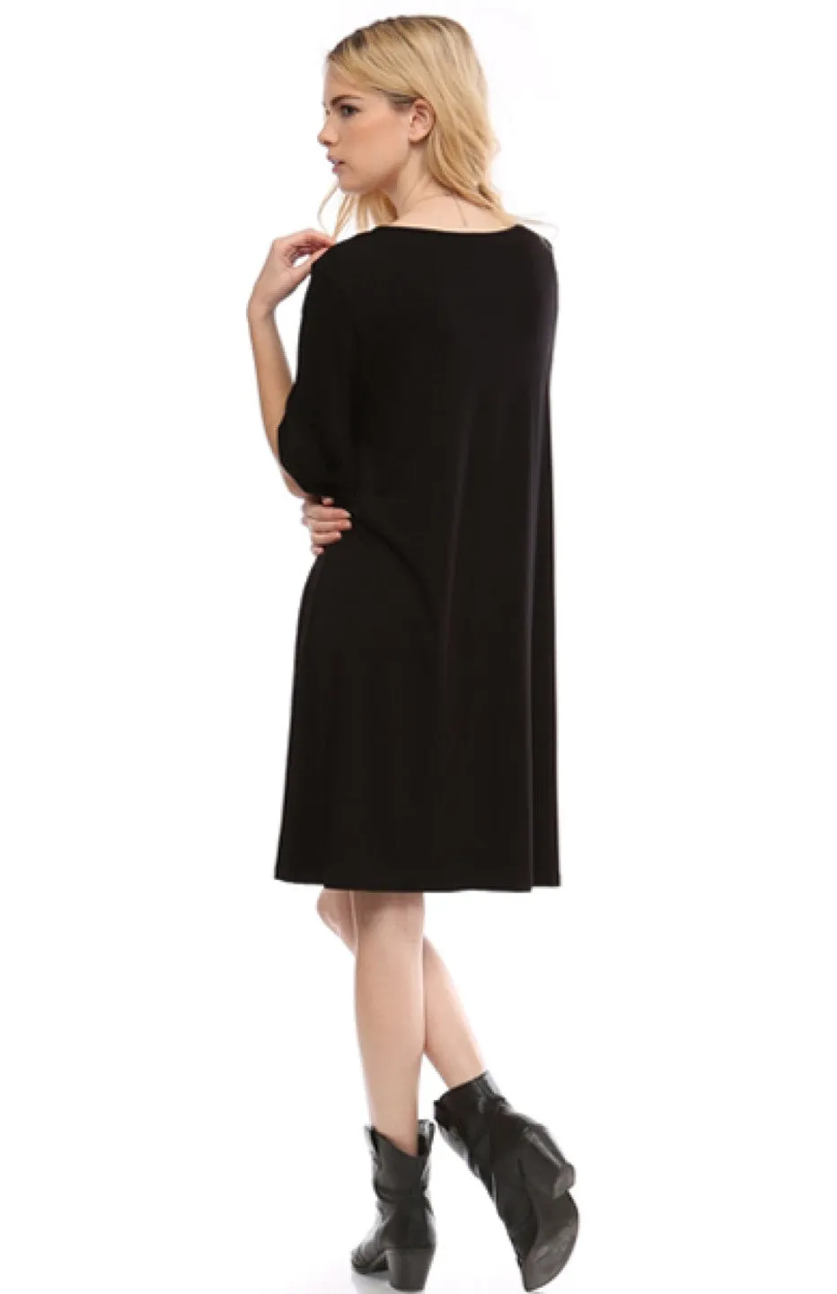 3/4 Bell Sleeve Oversize Tunic Dress