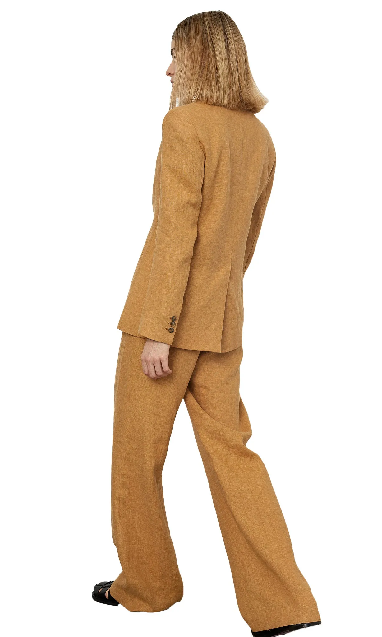 AMBER LINEN WIDE-LEG PANTS