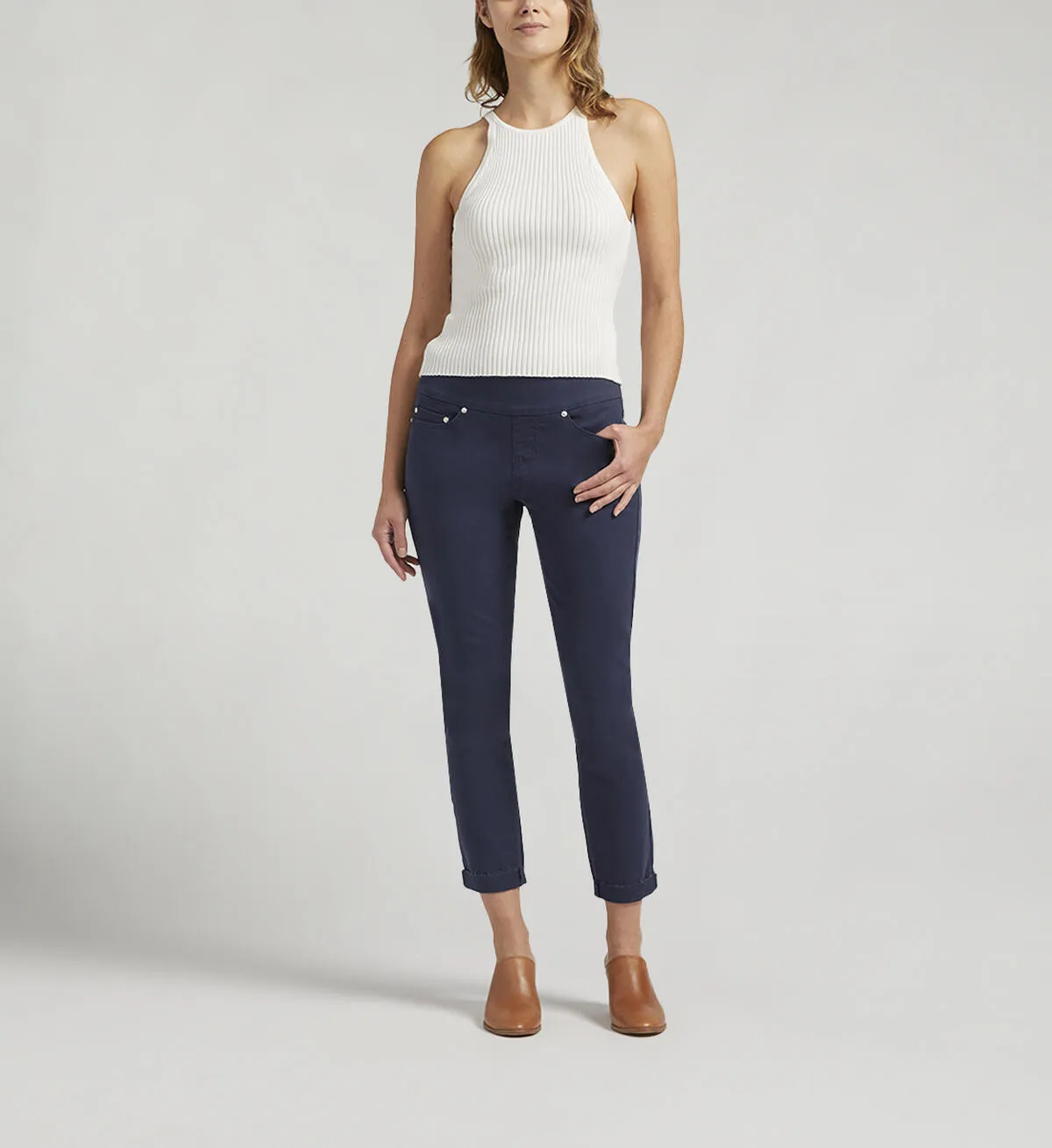 Amelia Mid Rise Slim Ankle Pants