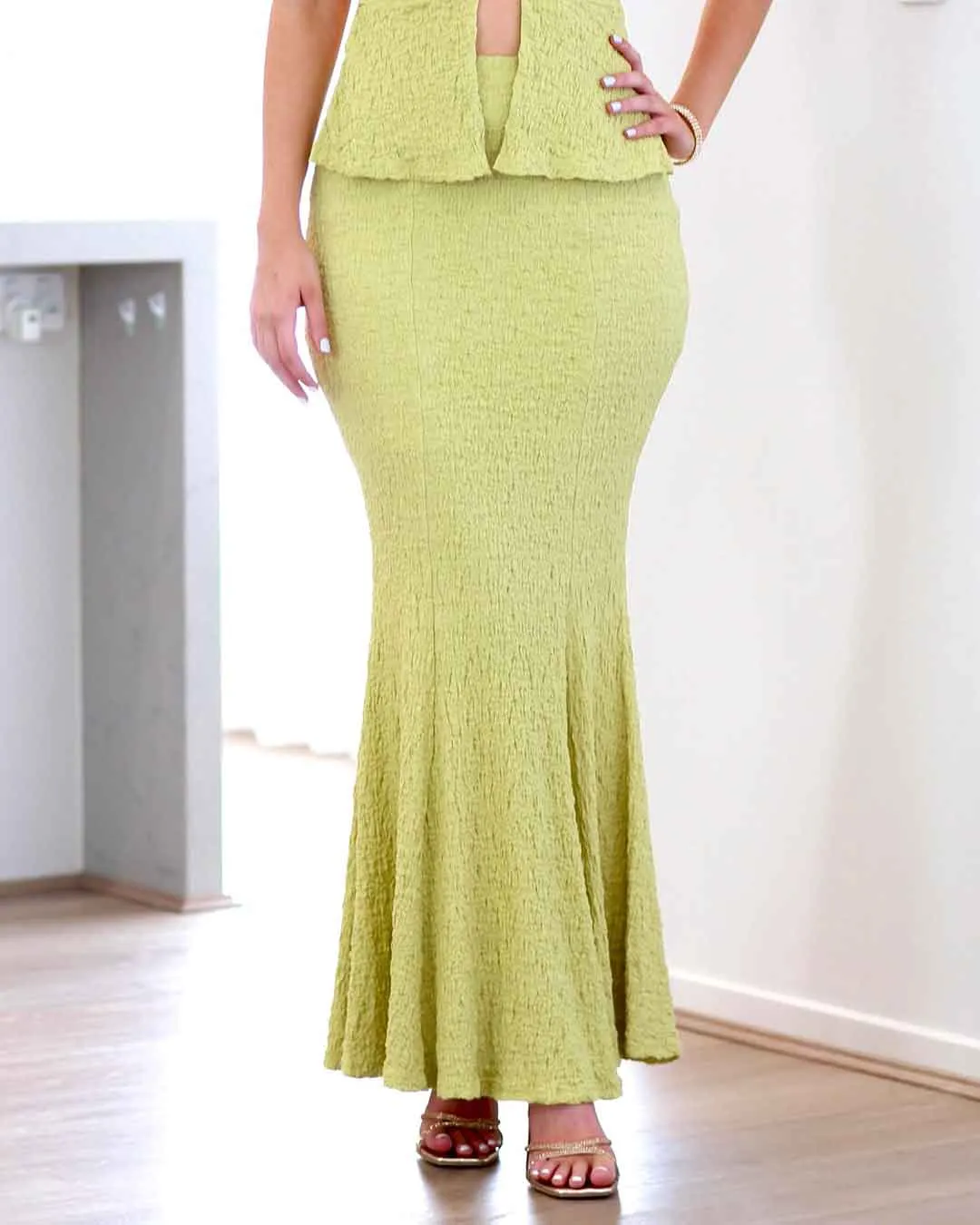 Amy Maxi Skirt - Lime