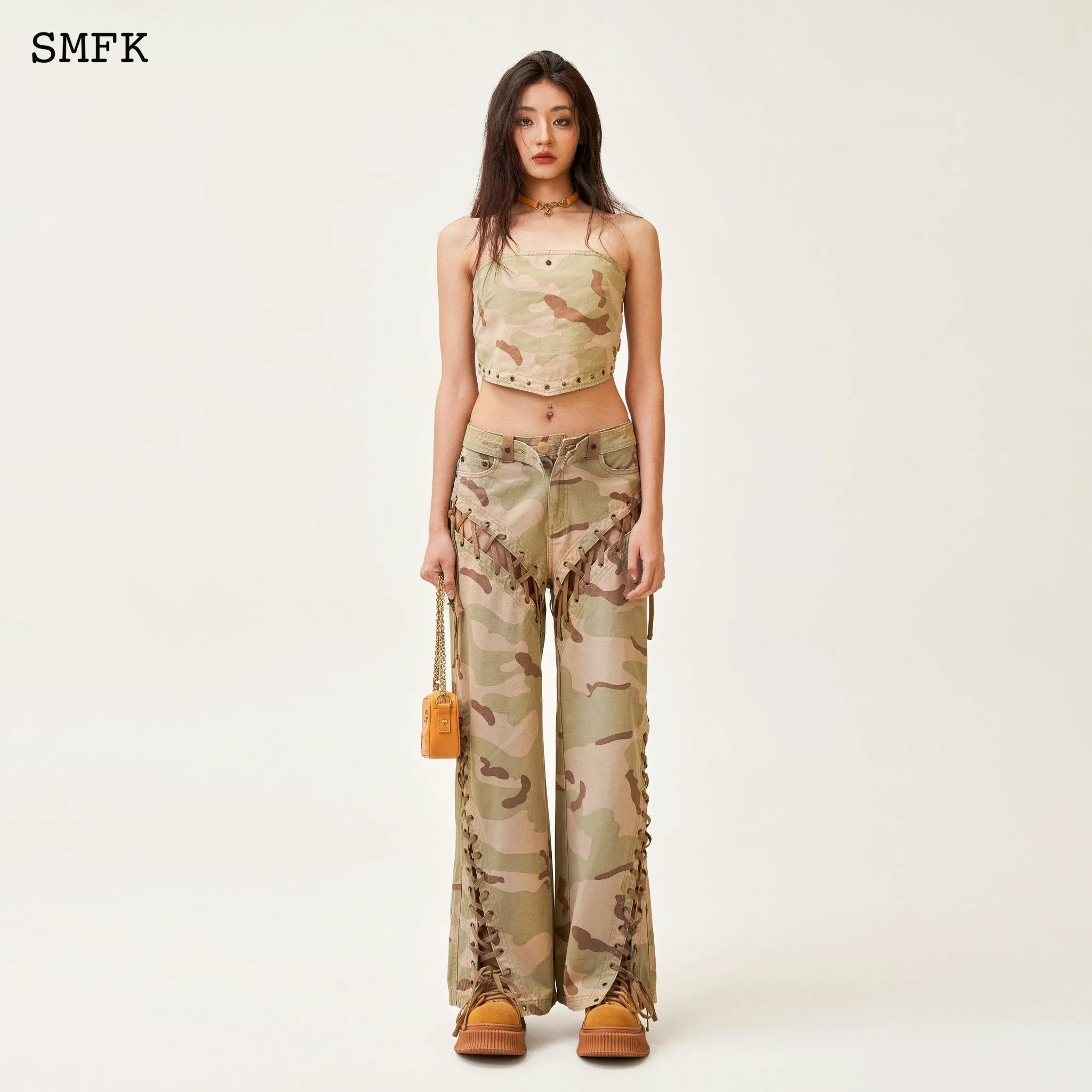 Ancient Myth Camouflage Desert Wide-Leg Jeans