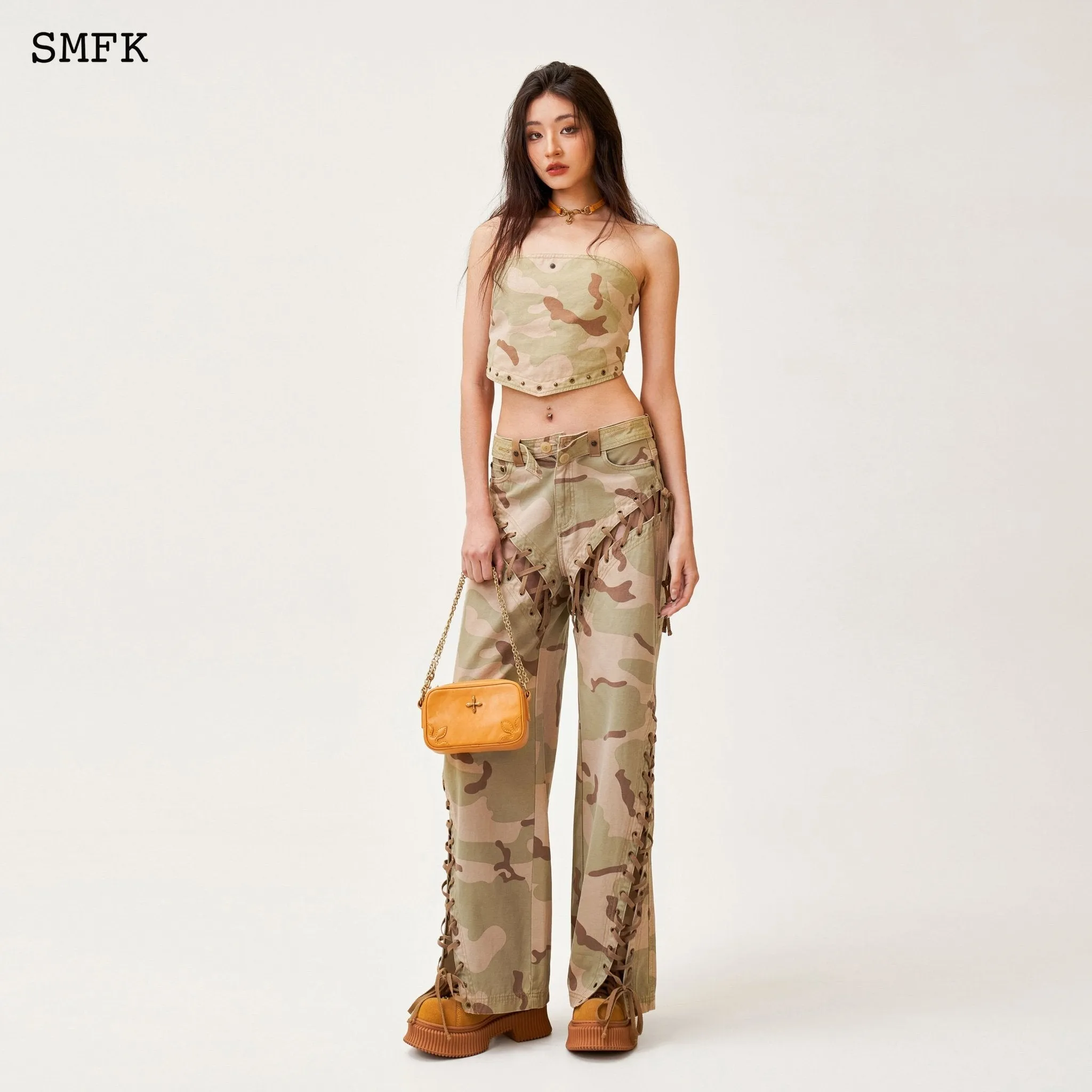 Ancient Myth Camouflage Desert Wide-Leg Jeans