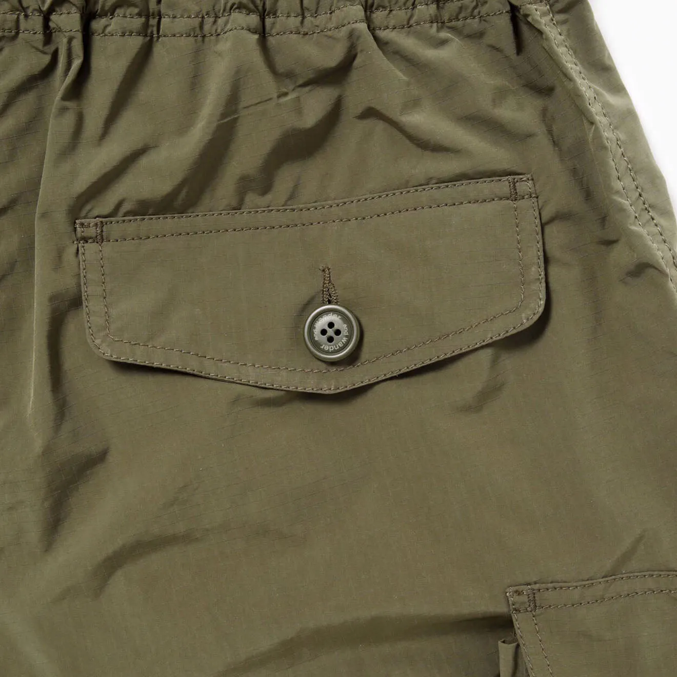 And Wander Oversized Cargo Short Pants Khaki