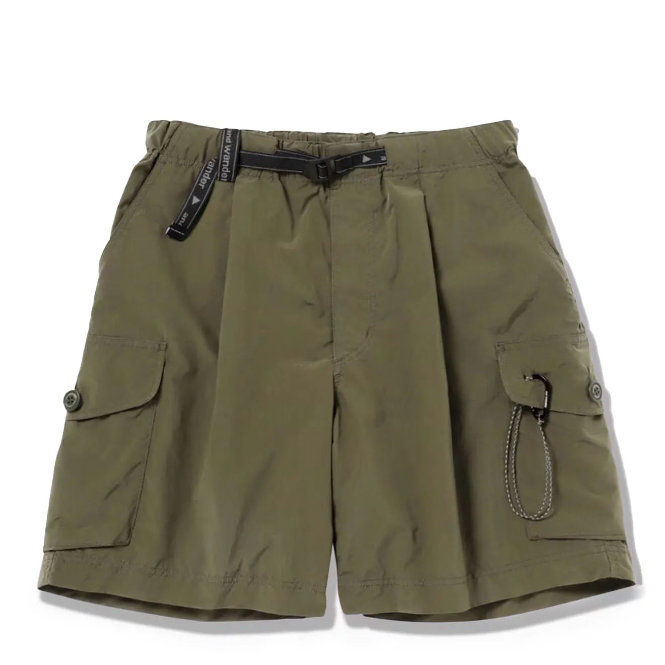 And Wander Oversized Cargo Short Pants Khaki