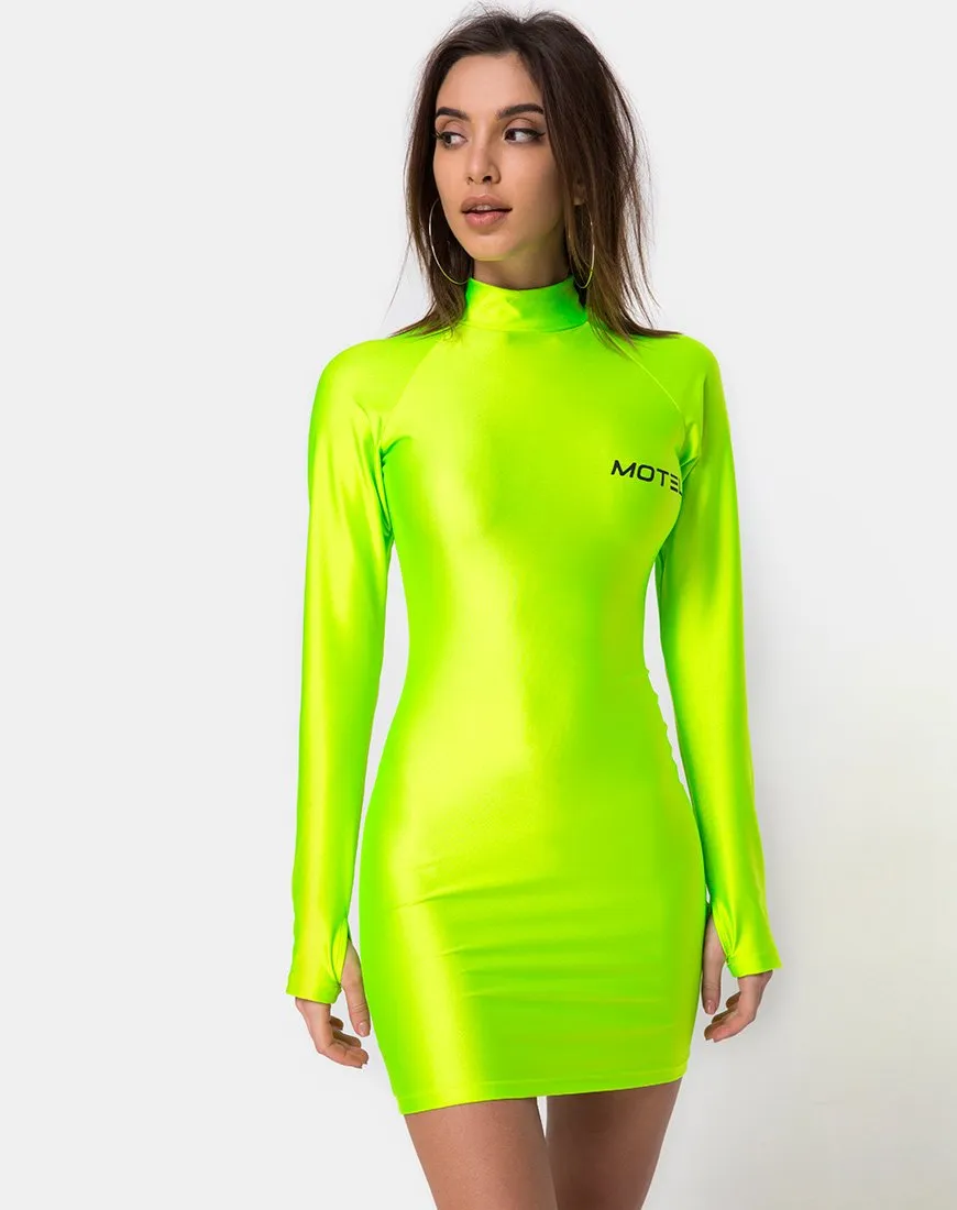 Anegan Bodycon Dress in Nylon Green Motel