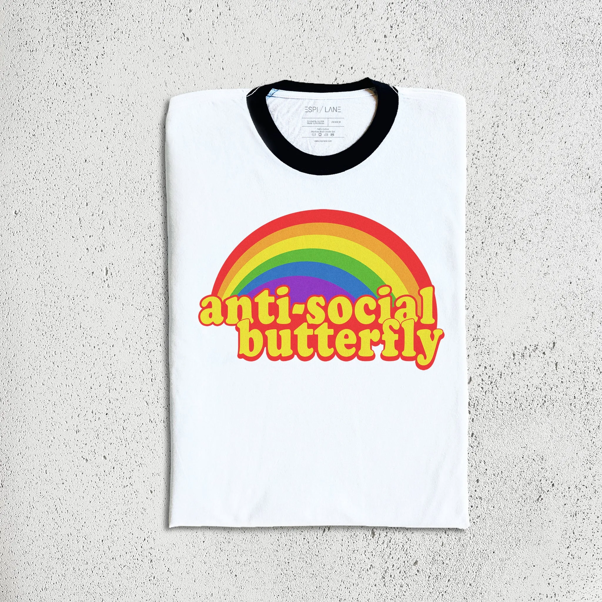 AntiSocial Retro Rainbow Grunge Tee