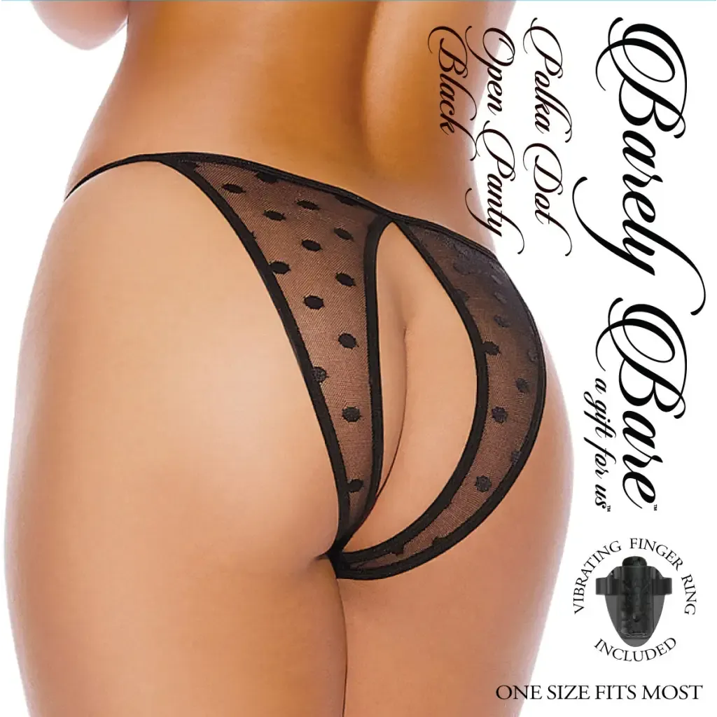 Barely Bare Polka Dot Open Panty Black O/s