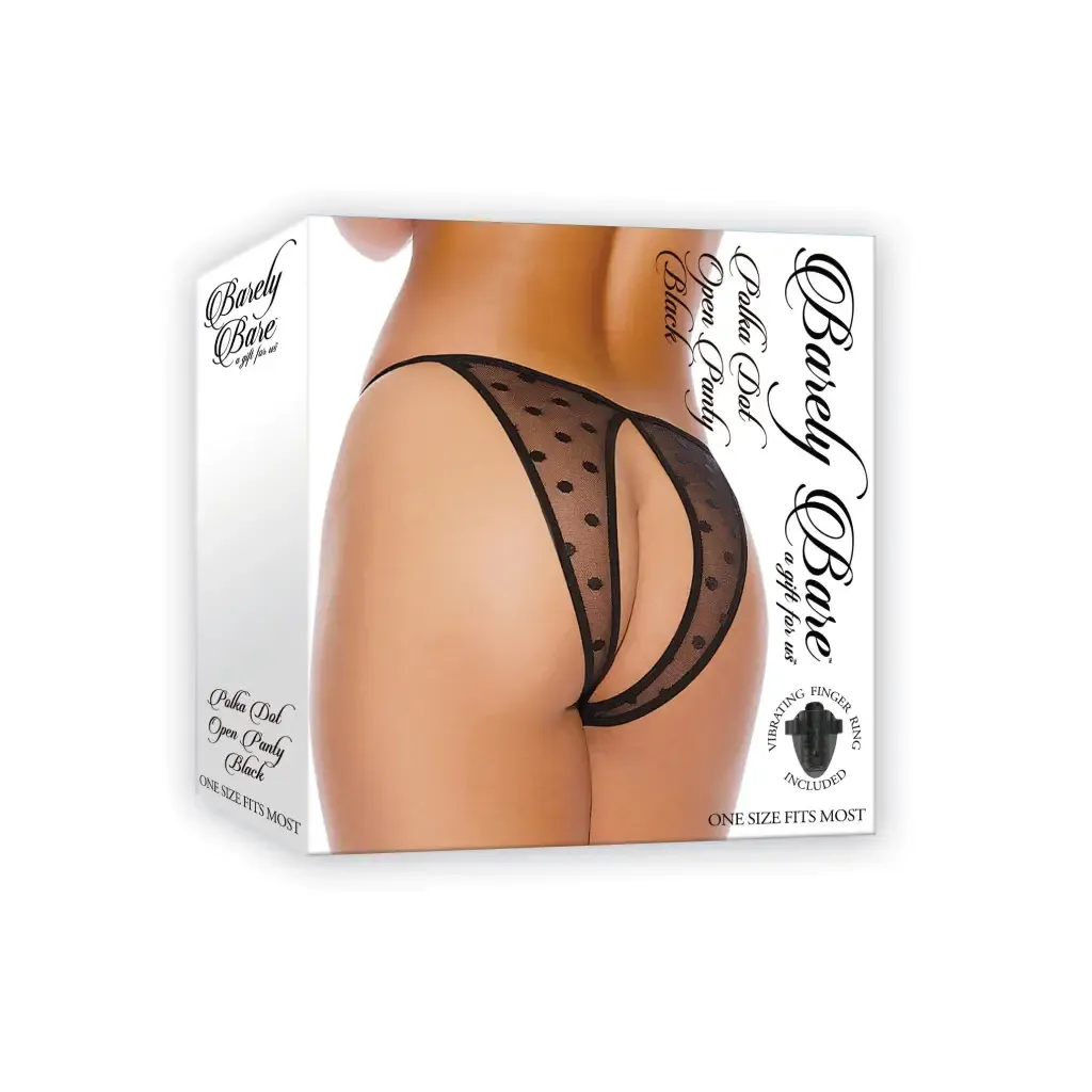 Barely Bare Polka Dot Open Panty Black O/s