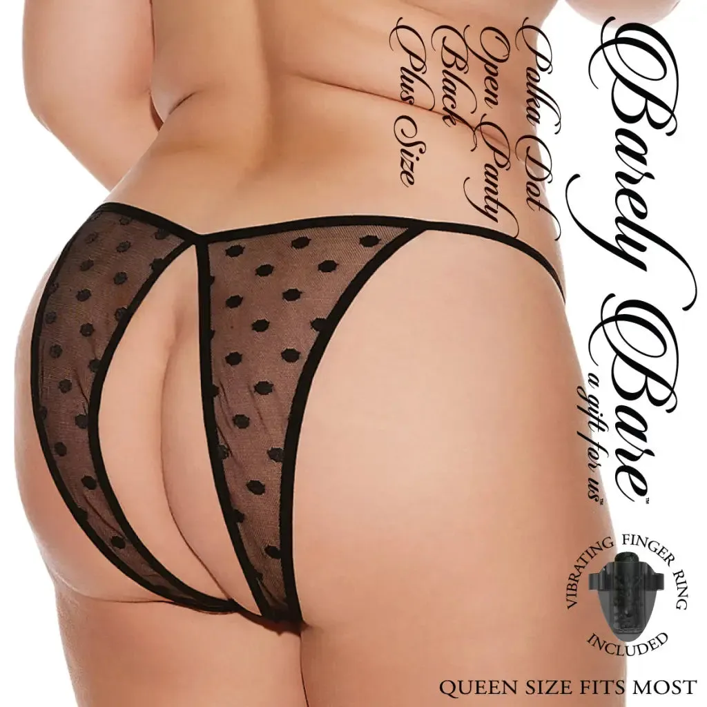 Barely Bare Polka Dot Open Panty Black Q/s