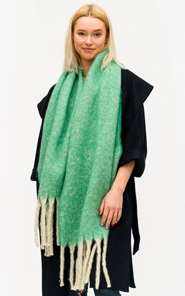 BASC6013 Grunge Oblong Scarf w/Fringes