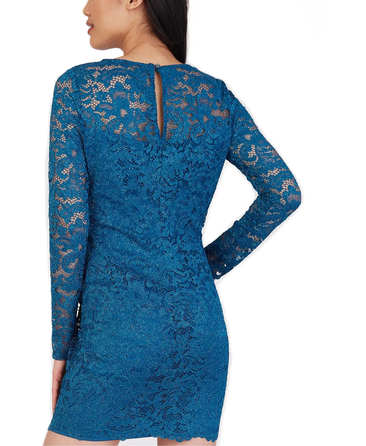 BCX Juniors' Glitter-Lace Bodycon Dress