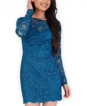 BCX Juniors' Glitter-Lace Bodycon Dress