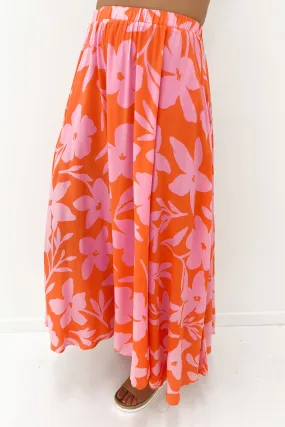 Beau Maxi Skirt Orange Pink