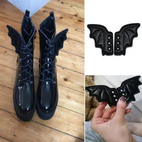 Black Bat Shoe Lace Accessory One Pair