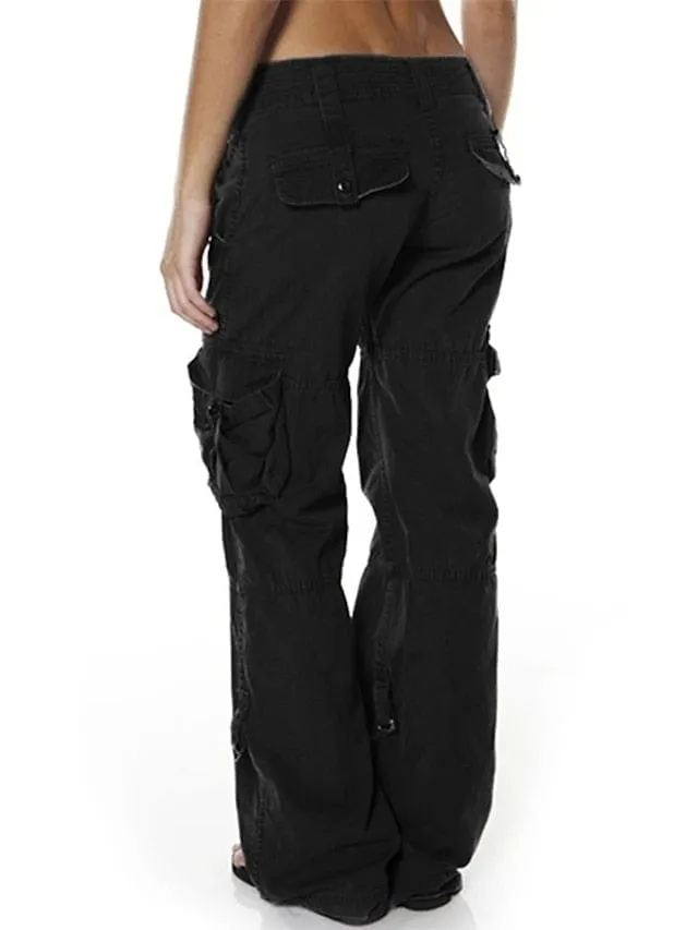 Black Cargo Pants with Multiple Pockets