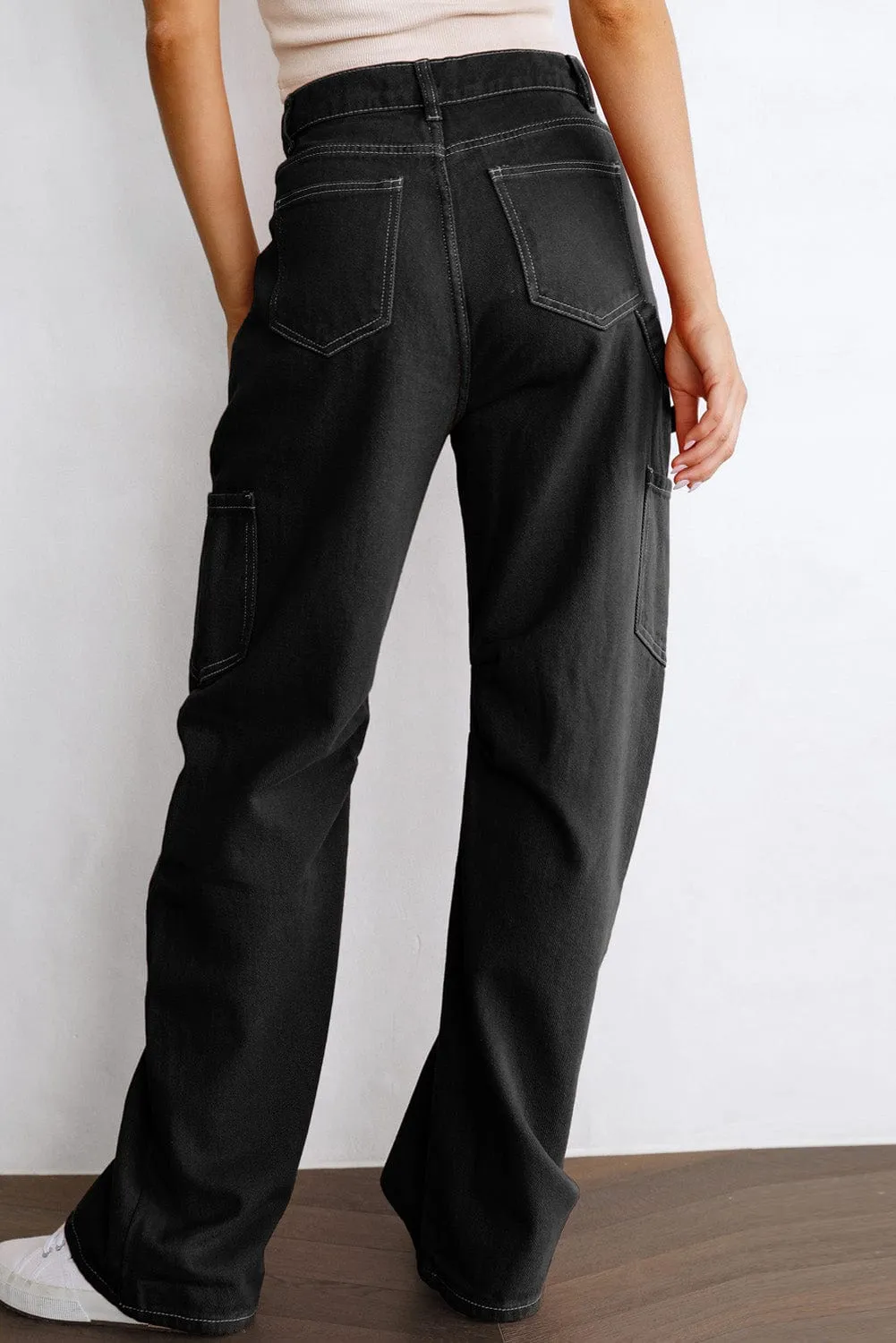 Black Cargo Pants with Multiple Pockets