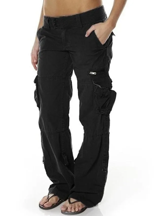 Black Cargo Pants with Multiple Pockets