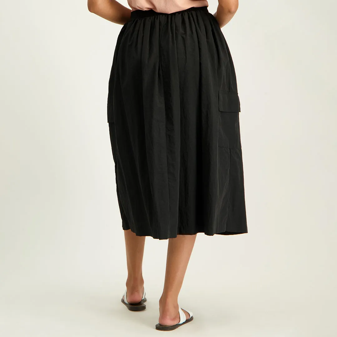 Black Cargo Skirt