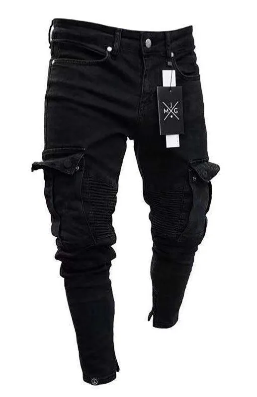 Black Men's Cargo Jeans