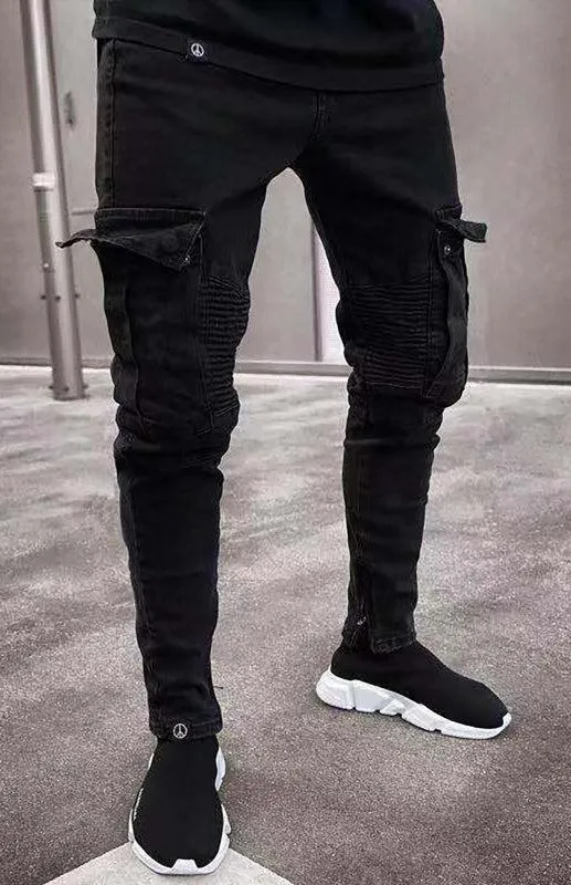 Black Men's Cargo Jeans