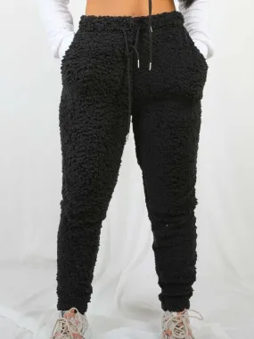 Black Teddy Borg Joggers