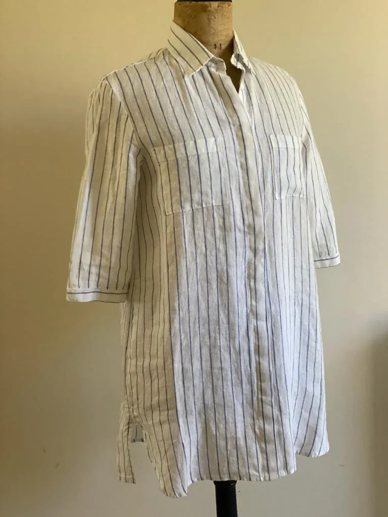 Blue Striped Linen Tunic