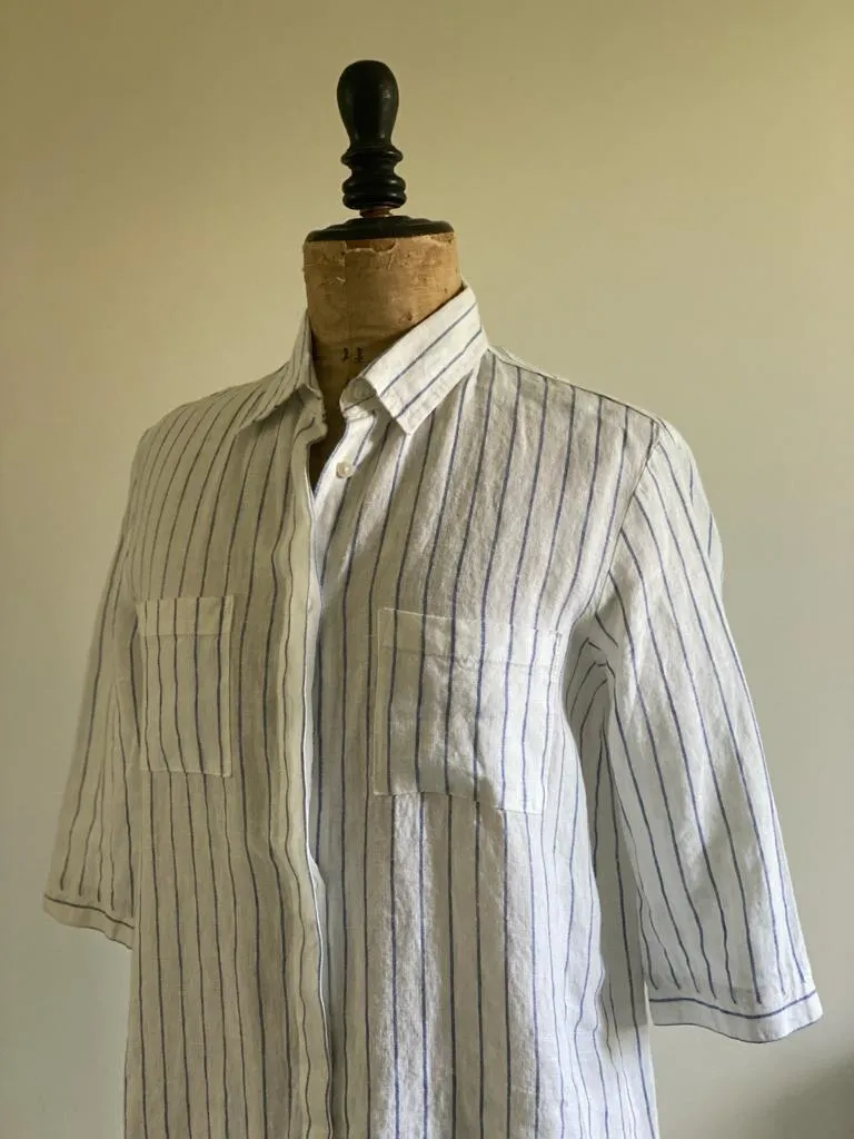 Blue Striped Linen Tunic