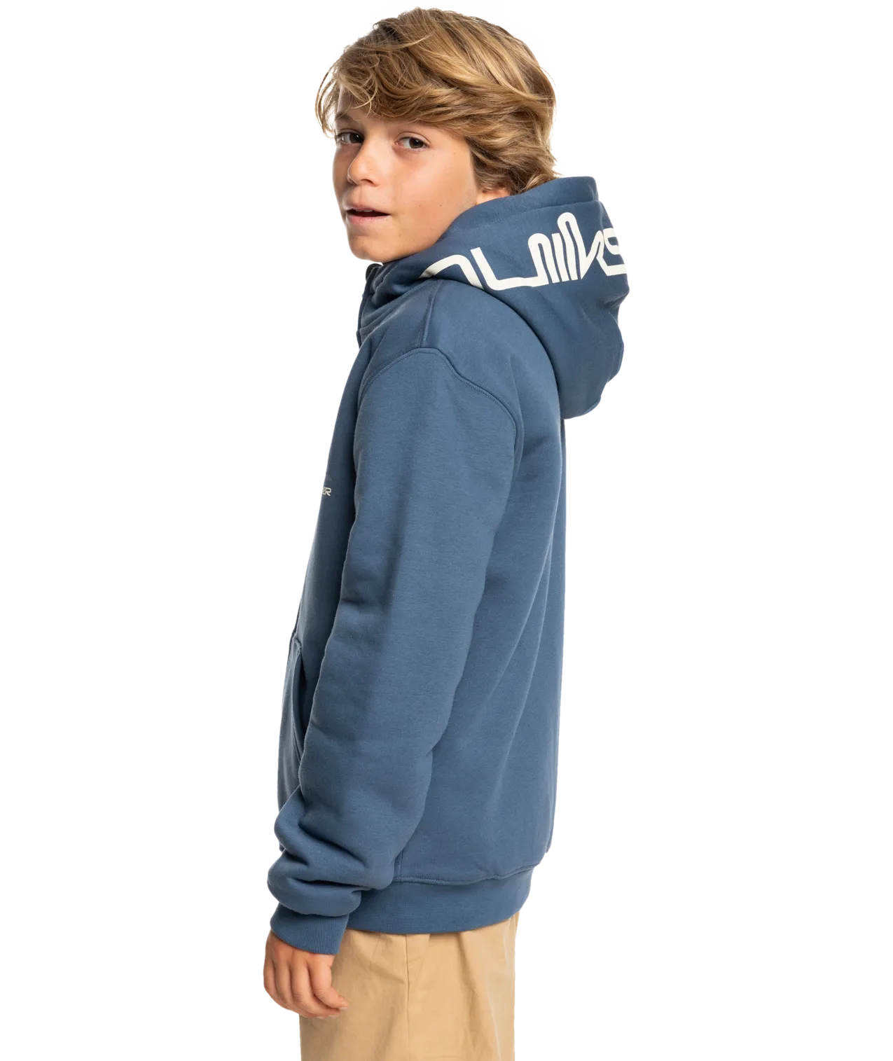 Boys Best Wave Sherpa Zip Hoodie in Vintage Indigo