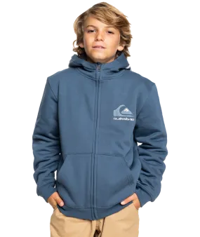 Boys Best Wave Sherpa Zip Hoodie in Vintage Indigo