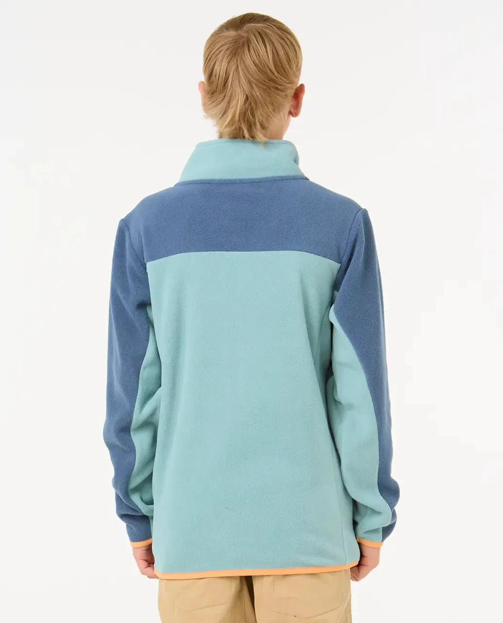 Boys Raw Energy Block Zip Fleece Jacket in Blue Lagoon