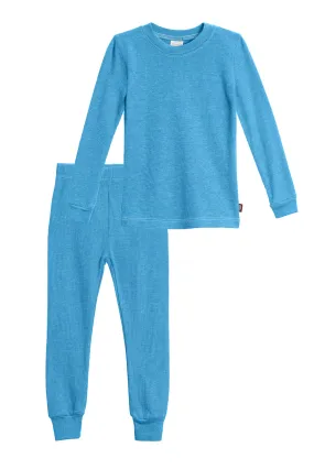 Boys Soft & Cozy Thermal 2-Piece Long Johns | Sea w- Baby Blue Stitch