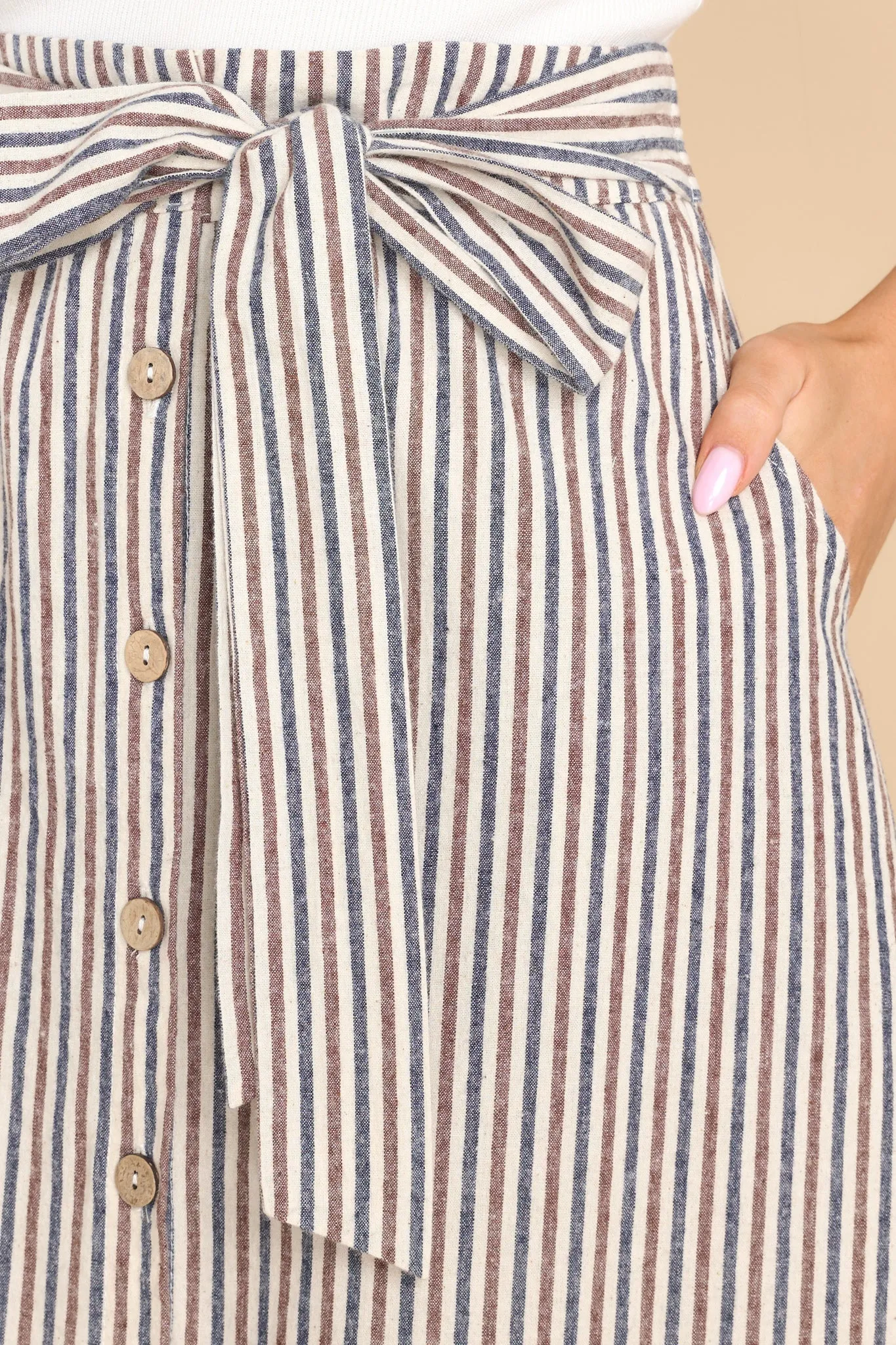 Breeze On By Beige Stripe Maxi Skirt