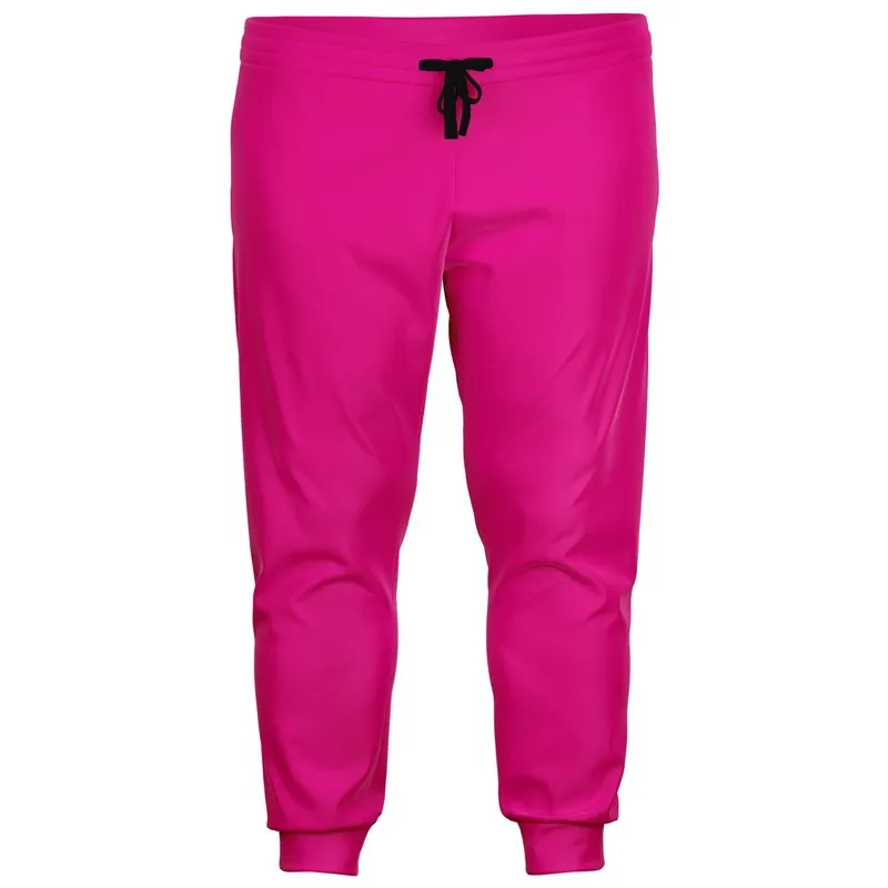 Bright Magenta Joggers | Unisex | with PLUS sizes | Bright Pure Magenta | C0M100Y0K0