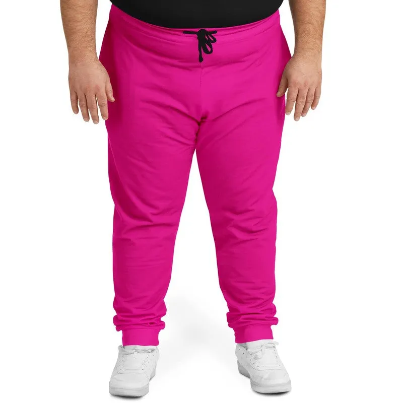 Bright Magenta Joggers | Unisex | with PLUS sizes | Bright Pure Magenta | C0M100Y0K0