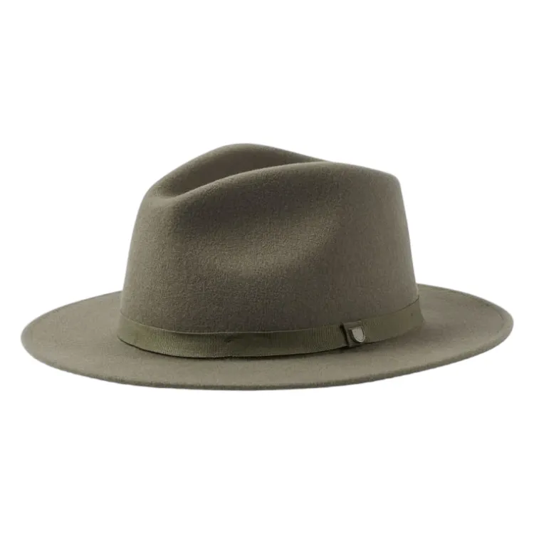 Brixton Messer Packable Fedora - Olive Surplus