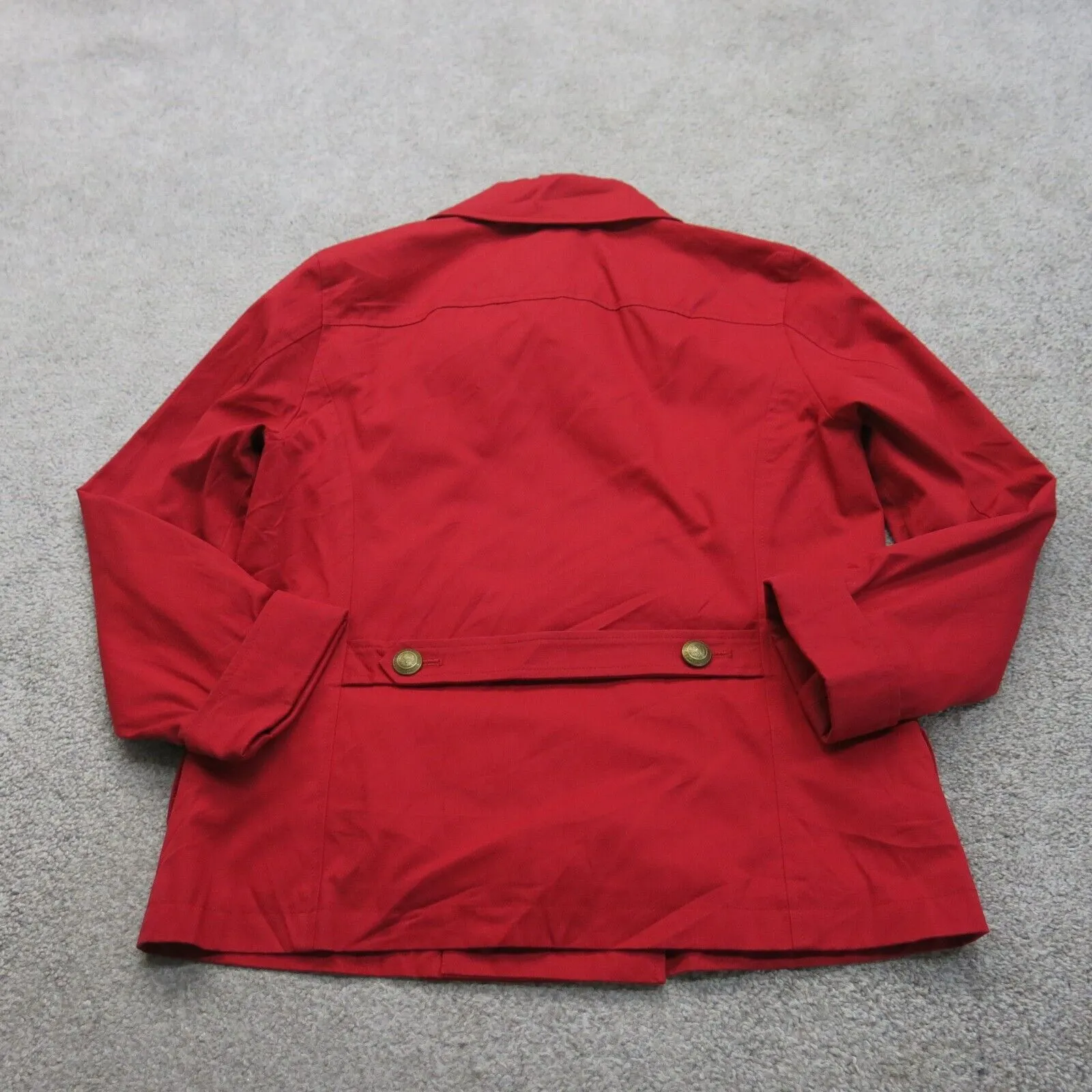 Brooks Brother Womens Double Breasted Pea Coat Long Sleeve 100% Cotton Red SZ 10