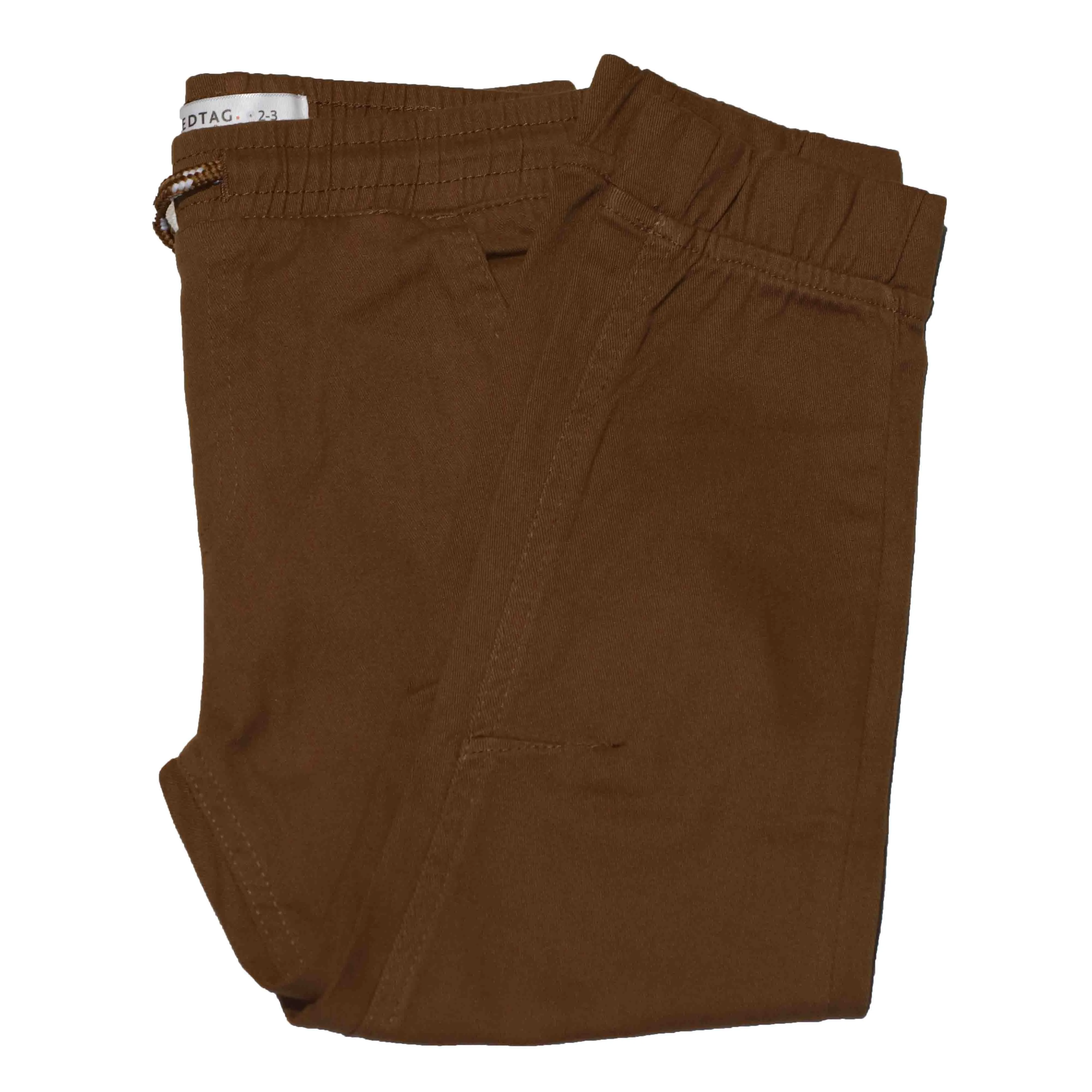 Brown Elastic Waist Jogger