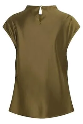 b.young Byesto Satin Top Fir Green