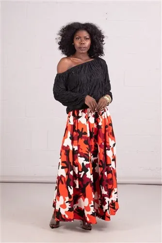 Camo Print Maxi Skirt