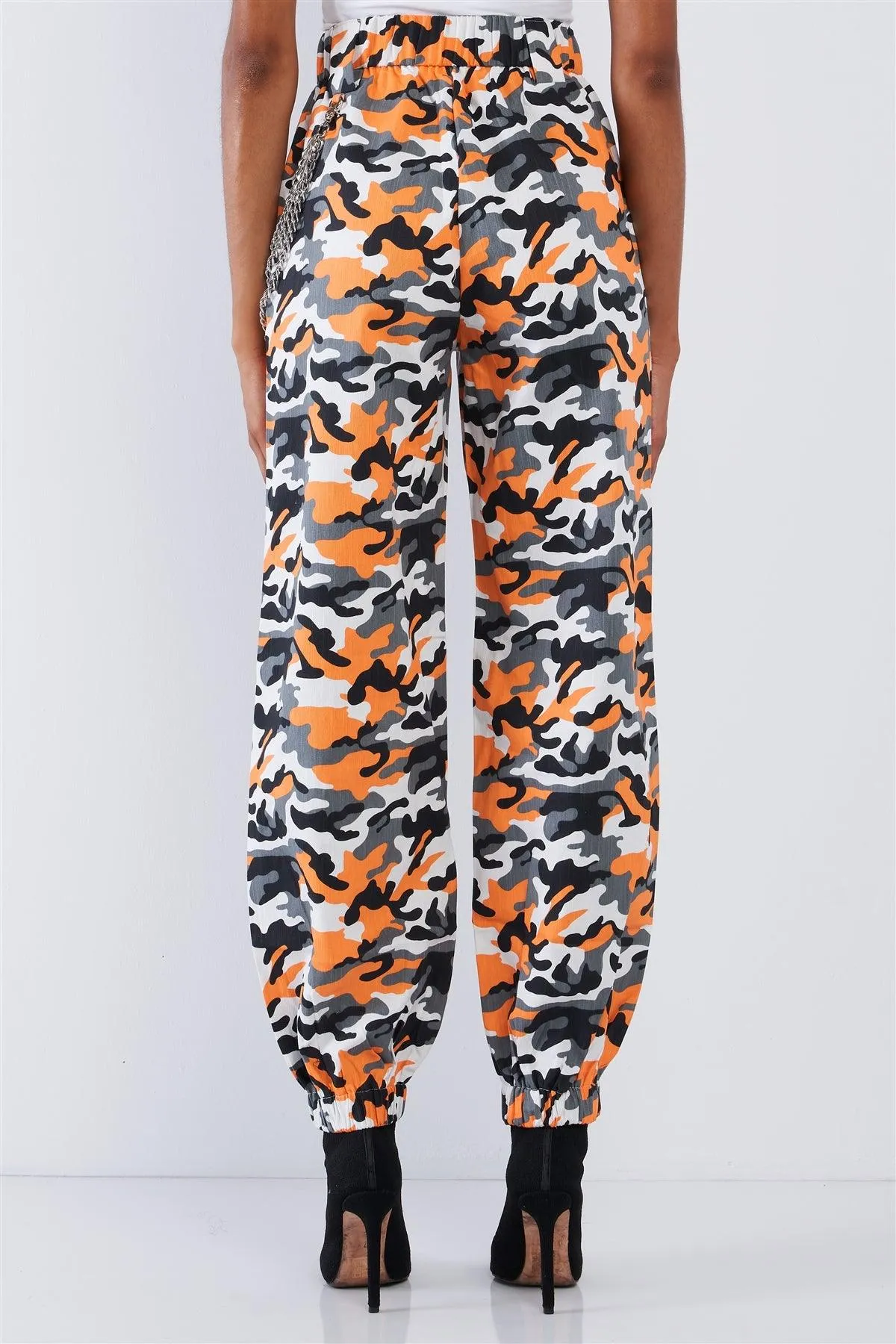 Camouflage High Waisted Triple Chain Cargo Pants /2-2-2