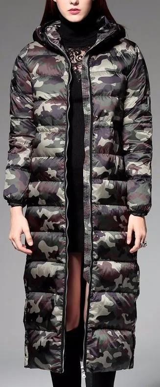 Camouflage Puffer Coat