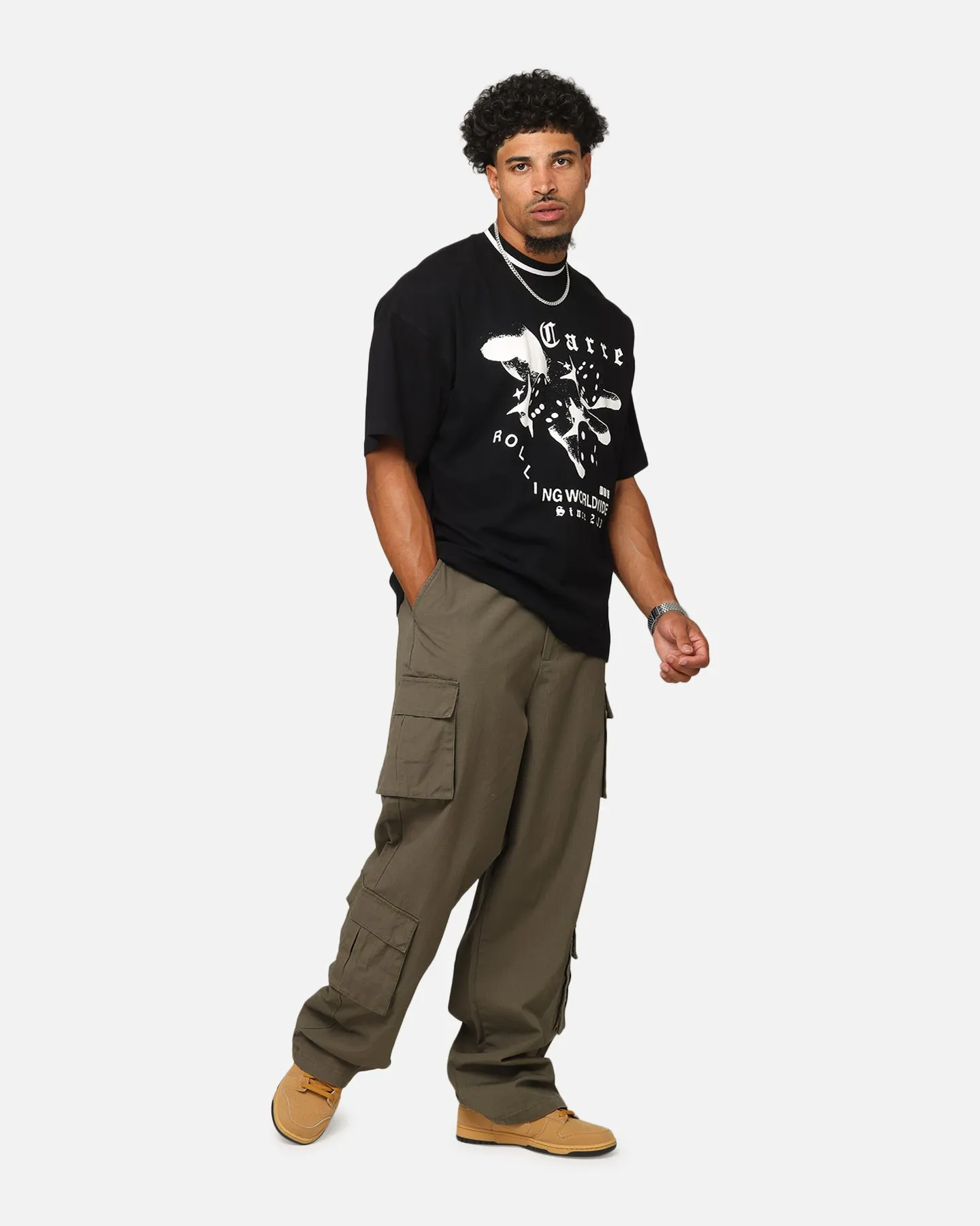 Carre Tactical Baggy Cargo Pants Khaki