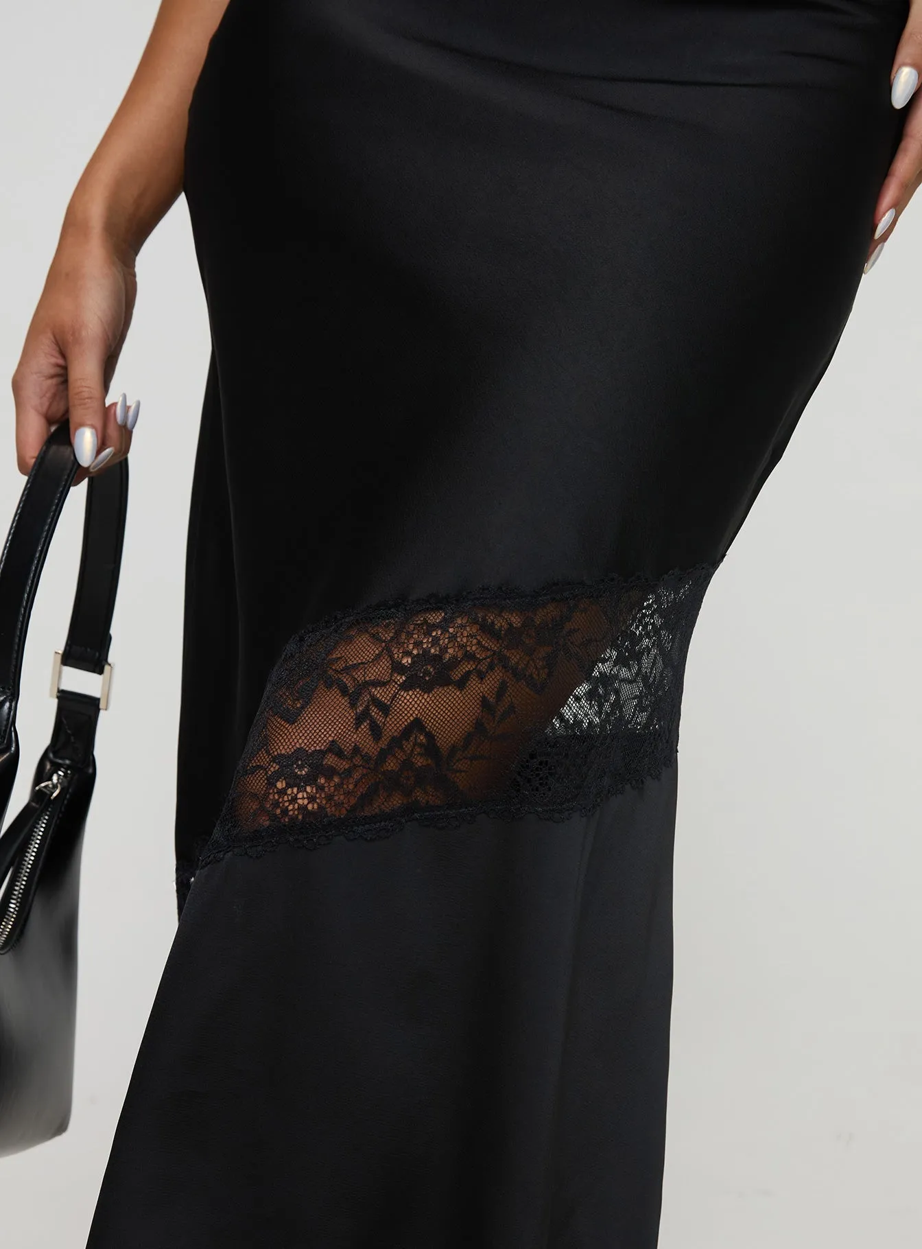 Carrion Lace Maxi Skirt Black