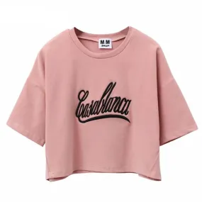 Casablanca Print Harajuku Style Crop Top Shirt