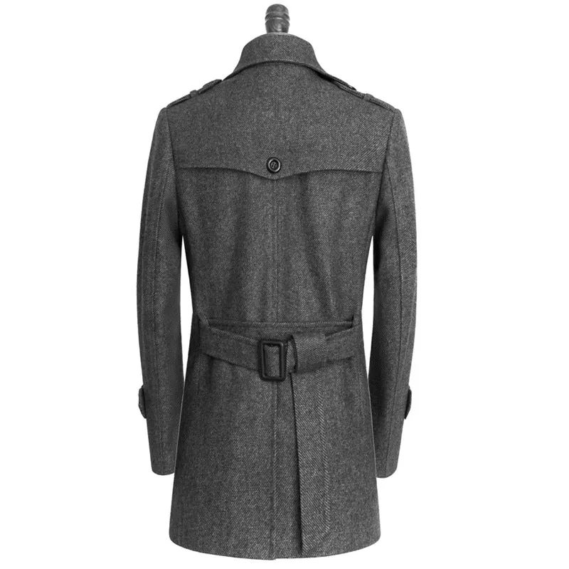 Casual Tweed Trench Coat Loose