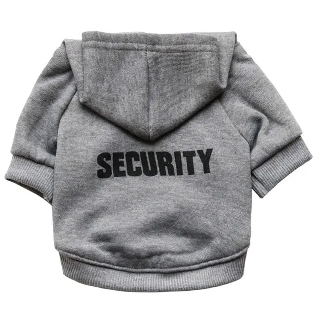 Classical Security Dog Clothes Warm Fleece Winter Hoodie