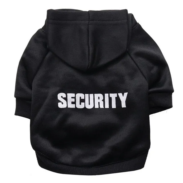 Classical Security Dog Clothes Warm Fleece Winter Hoodie