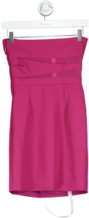 Club L Magenta Indie Dark Pink Bodycon Bandeau Mini Dress With Cut-Outs UK 6