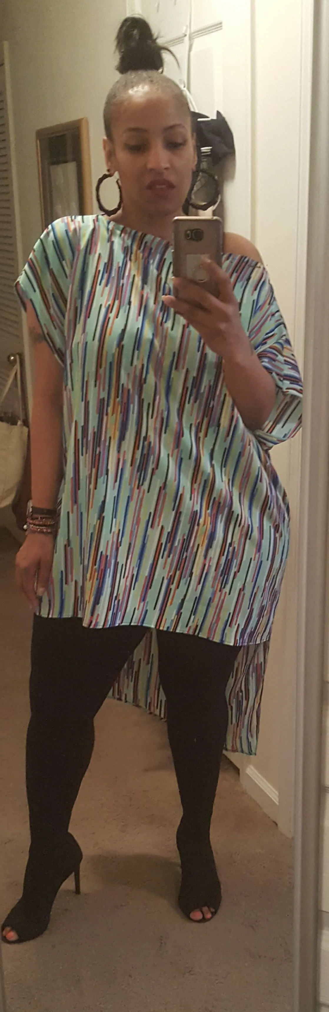 Cold Shoulder Stripy Tunic